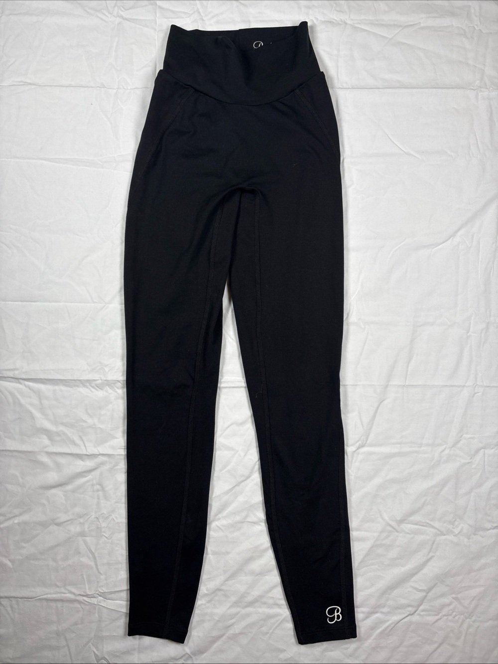 Bombshell Sportswear Black High-Rise Leggings with Fold-Over Waistband